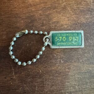 Vintage 1963 Illinois‎ License Plate Keychain Land of Lincoln Novelty